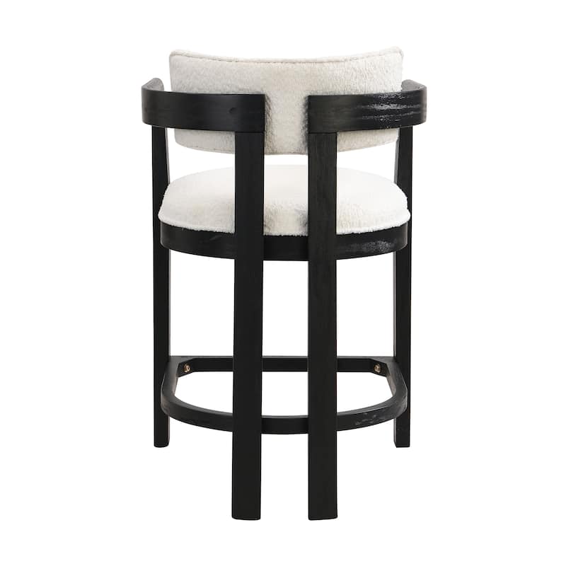 Netia 5-Piece Counter-Height Bar Set with Boucle Upholstered Chairs and Metal Table Base by Christopher Knight Home