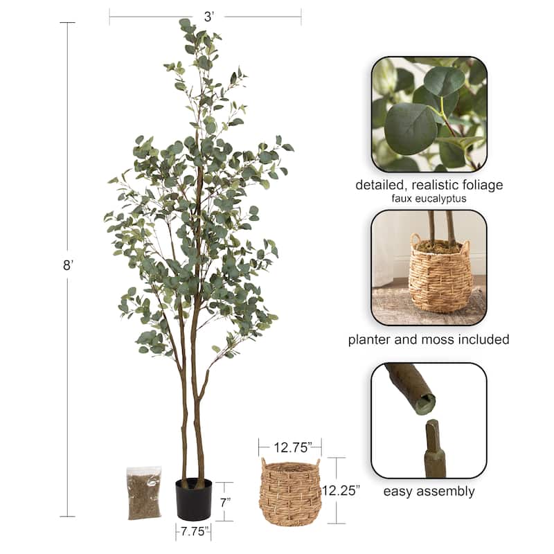 Kate and Laurel Eudora Faux Eucalyptus Tree