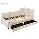 preview thumbnail 4 of 28, Twin Stripe L-shaped Semi-enclosed Daybed wStorage Drawers, Corduroy Upholstered Daybed, Wood Slat Support, No Spring Box Need