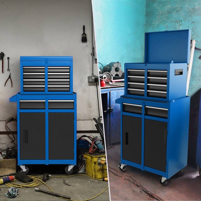 2-in-1 Tool Chest and Cabinet with 5 Sliding Drawers - 23" x 11" x 40.5"(L x W x H)
