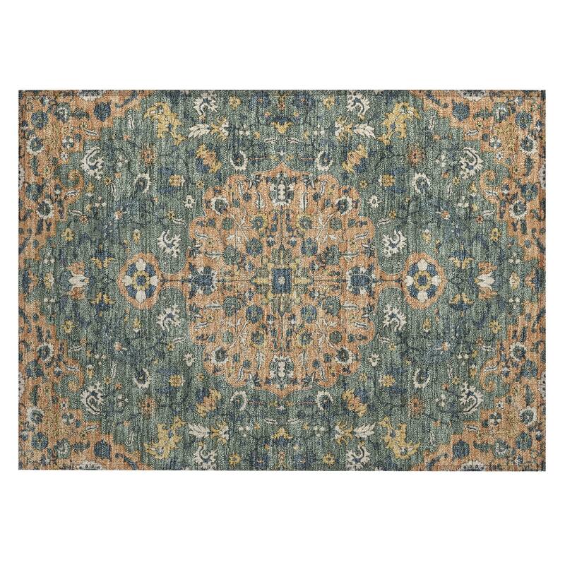 Machine Washable Indoor/ Outdoor Traditional Savannah Chantille Rug