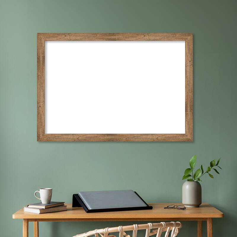 Amanti Art Owl Brown Narrow Framed Dry Erase Magnetic Board