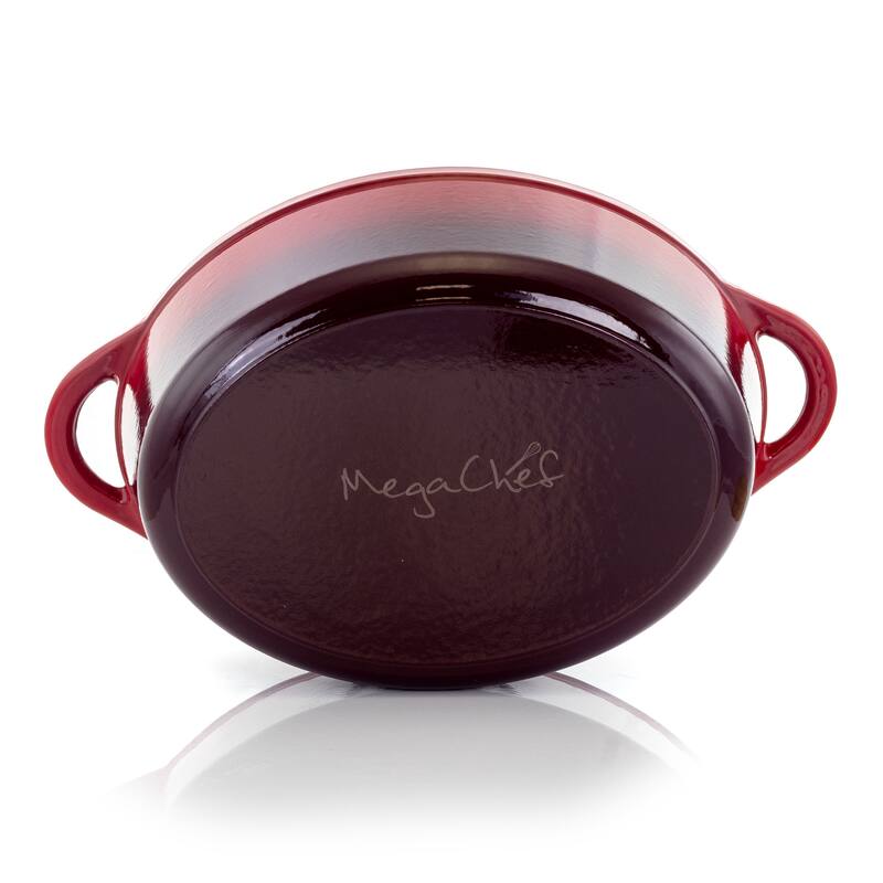 MegaChef Cast Iron Casserole Dish w/ Enameled Coating and 7 QtCapacity