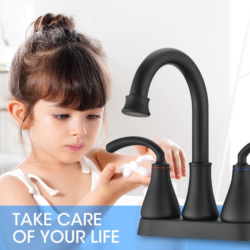 DORNBERG 2 Handles Bathroom Faucet with Pop-up Drain