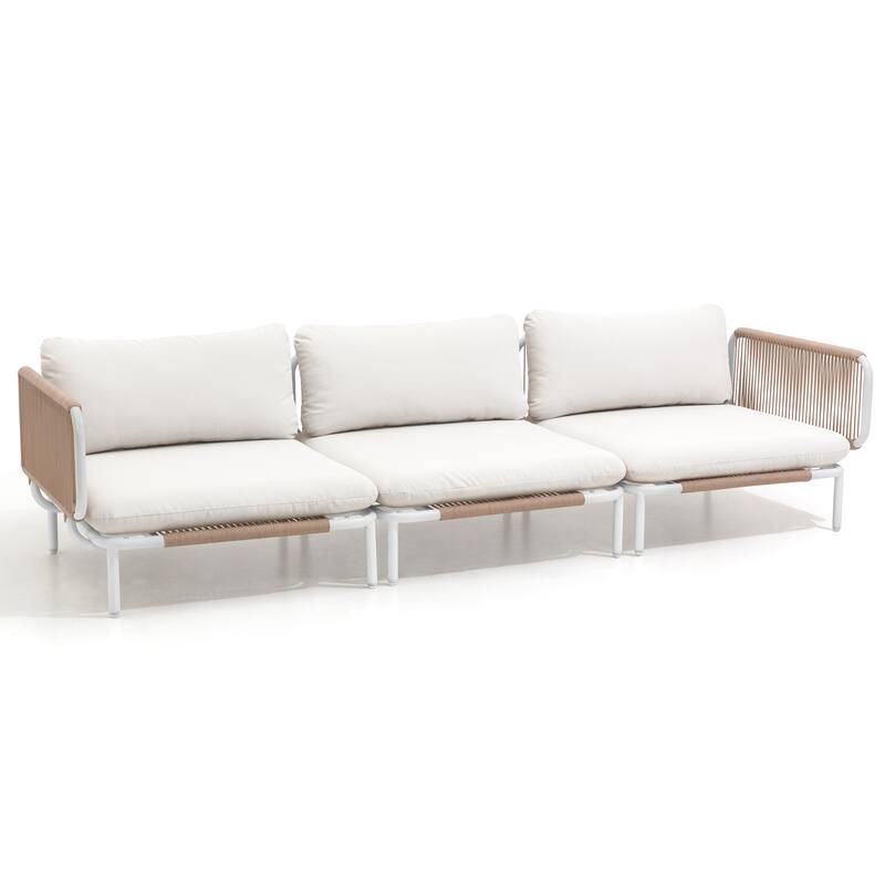 Outdoor Cushioned Sectional Sofa Chat Set Patio Furniture Conversation Set, Free Combination