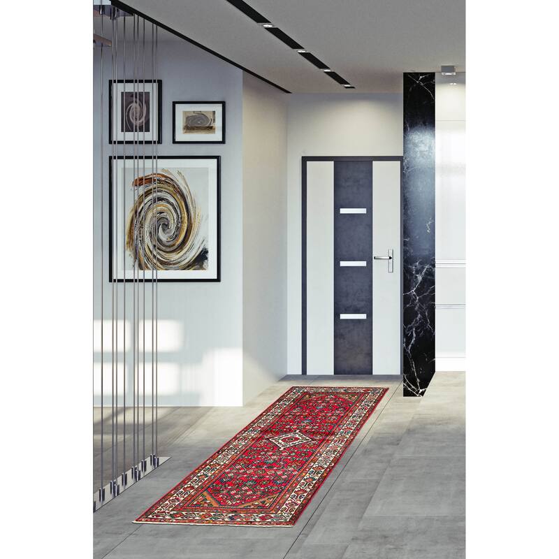 ECARPETGALLERY Hand-knotted Andelz Red Wool Rug - 2'11 x 6'10