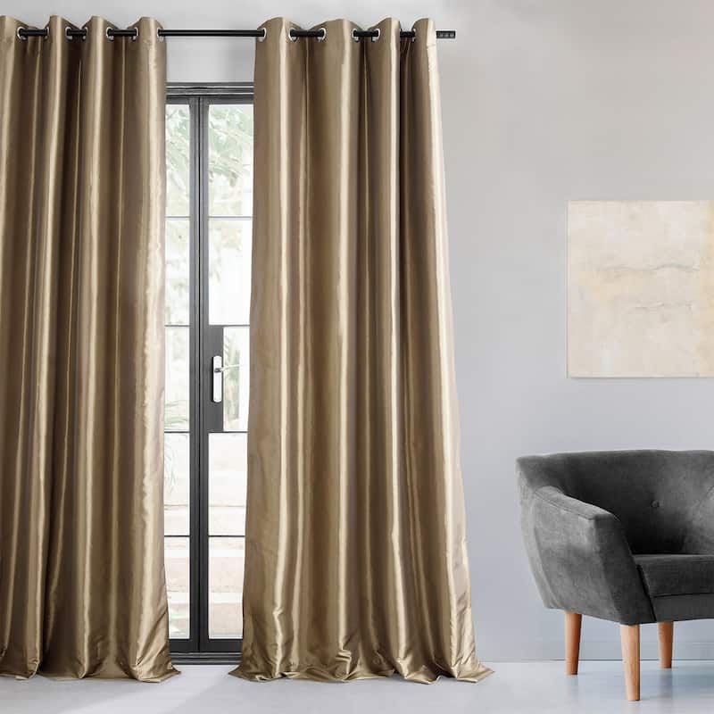 Exclusive Fabrics Blackout Faux Silk Taffeta 120-inch Curtain (1 Panel)