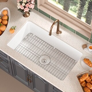 DeerValley Glen 32" x 19" Fireclay Rectangular Undermount Kitchen Sink