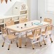 preview thumbnail 2 of 8, Kids Table and Chairs Set with 6 Seats, Non-Slip Legs for Ages 2-10 - N/A