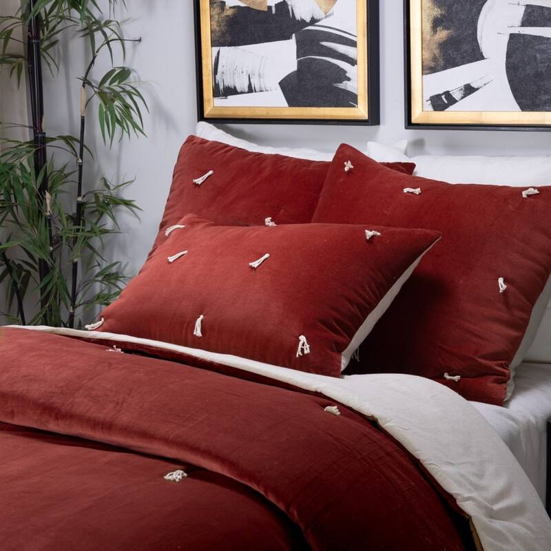 Hawke, Cotton/Velvet, Brick, Quilt