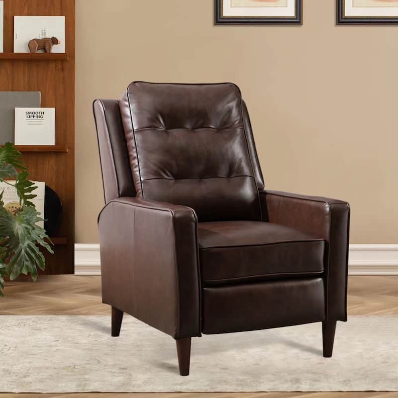 Genuine Leather Pushback Recliner Single Sofa
