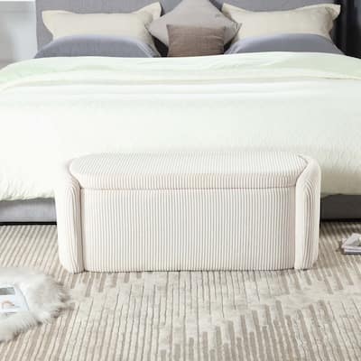 Bedroom Storage Ottoman End Bench with Safety Hinge