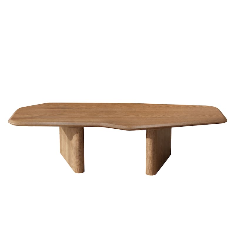 French Country Style Coffee Table Modern Minimalist Coffee Table with Ash Wood Veneer, for Living Rooms