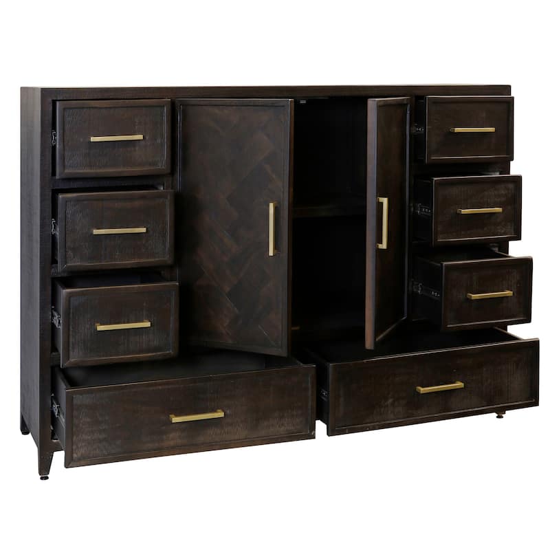 StyleCraft Harrow 2-Door, 8-Drawer Dresser - Burnt Umber