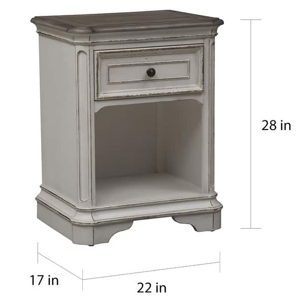 Shop Magnolia Manor Antique White 1 Drawer Nightstand Overstock 17309427
