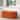 Modern Oval Storage Ottoman Bench Orange Boucle Teddy Fabric for Bedroom Living Room