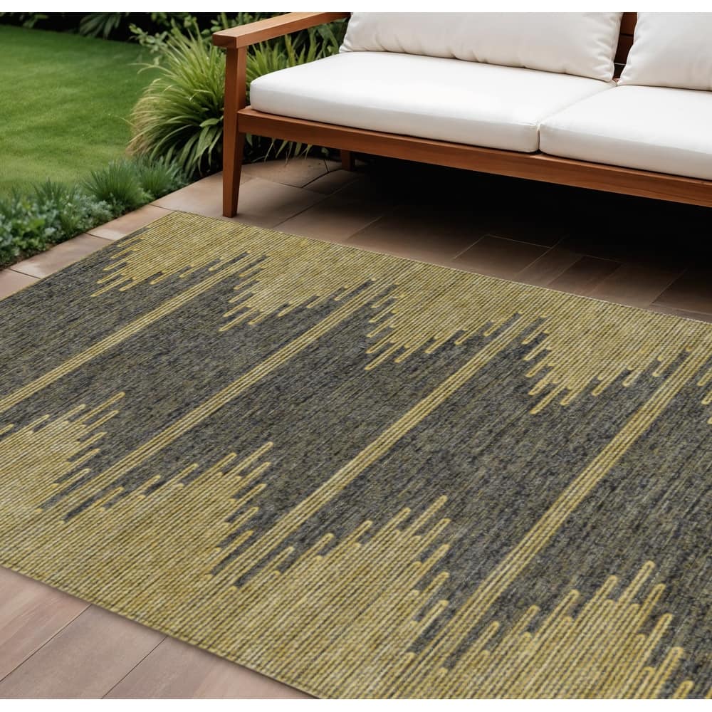 HomeRoots Abstract Transitional Rectangle Outdoor Rug