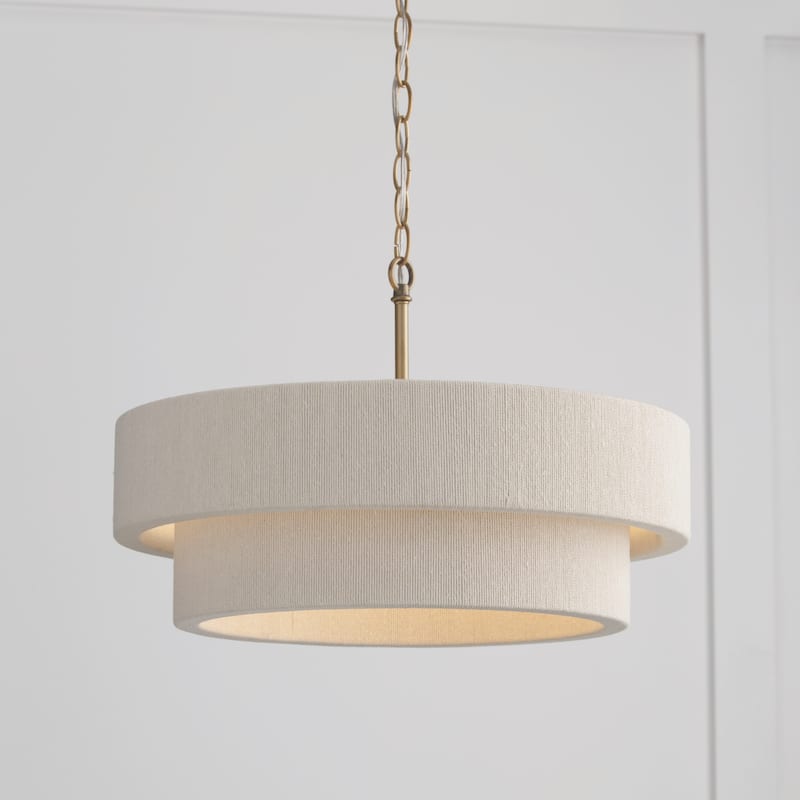Delaney 4-light Matte Brass Convertible Pendant/ Semi Flush Mount
