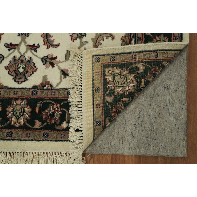 Hand Knotted Oriental 100% Wool Carpet Traditional All-Over Beige & Ivories Kashan Area Rug - 6' 3'' X 4' 2''