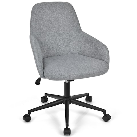 Gymax Linen Accent Office Chair Adjustable Rolling Swivel Task Chair - See Details