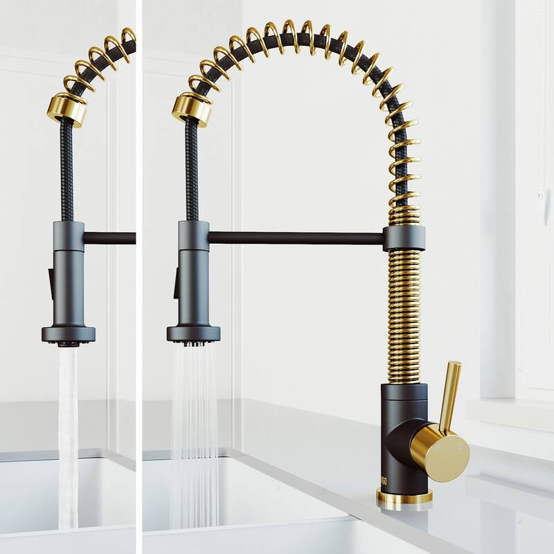 VIGO Edison 19" H Single Handle Pull-Down Sprayer Kitchen Faucet