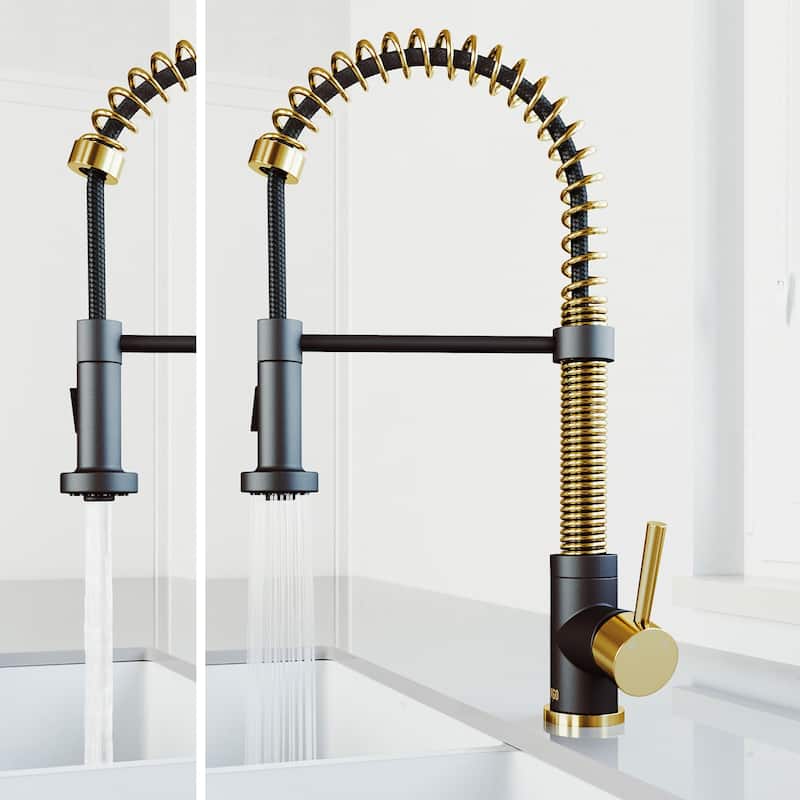 VIGO Edison 19" H Single Handle Pull-Down Sprayer Kitchen Faucet