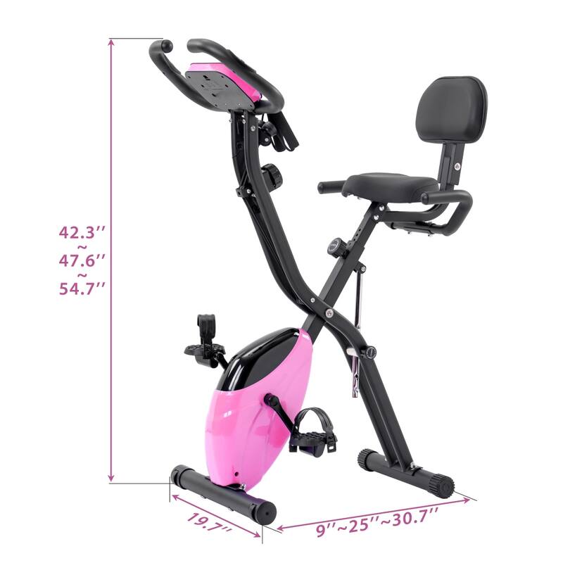 Upright Folding Exercise X-Bike with 16-Level Adjustable Resistance