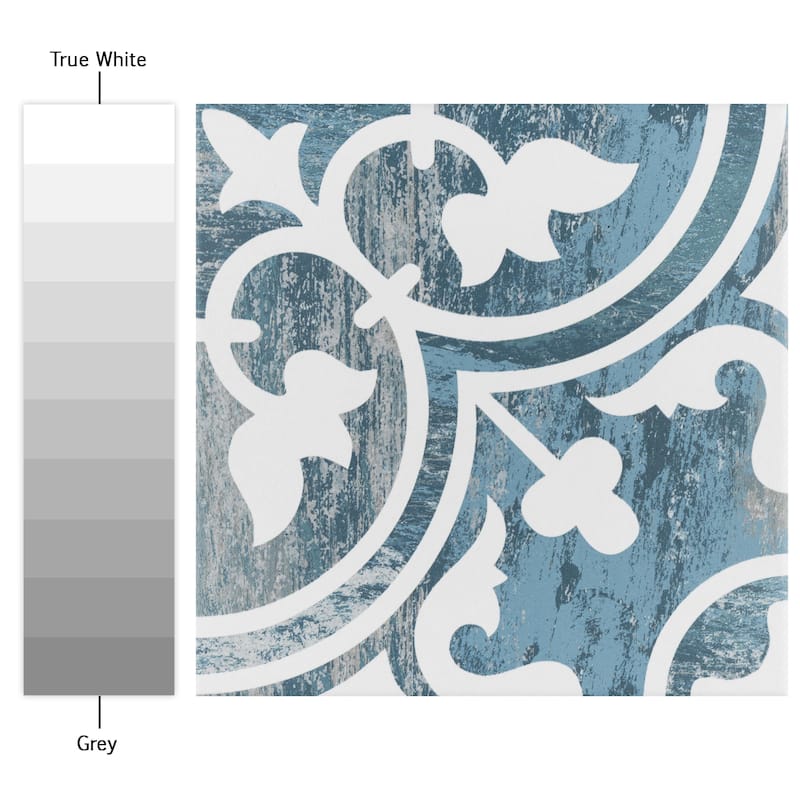 Merola Tile Cassis Arte Blue Day 9-3/4" x 9-3/4" Porcelain Floor and Wall Tile