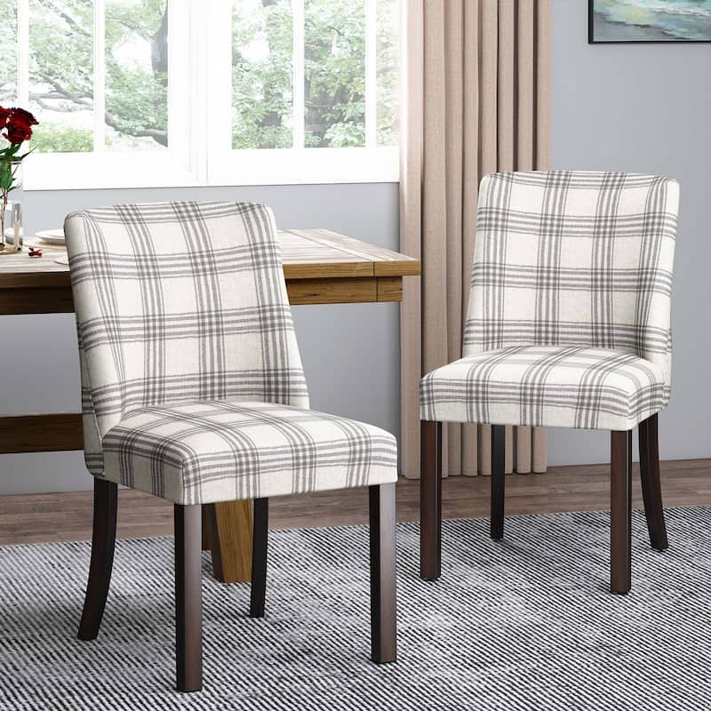 Dining Chair 2PCS - Grey Plaid