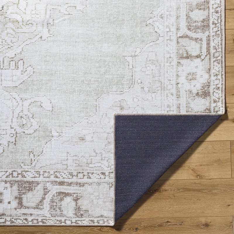 Livabliss Rainier Updated Traditional Medallion Washable Area Rug