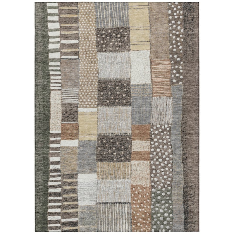 HomeRoots Geometric Transitional Rectangle Outdoor Rug