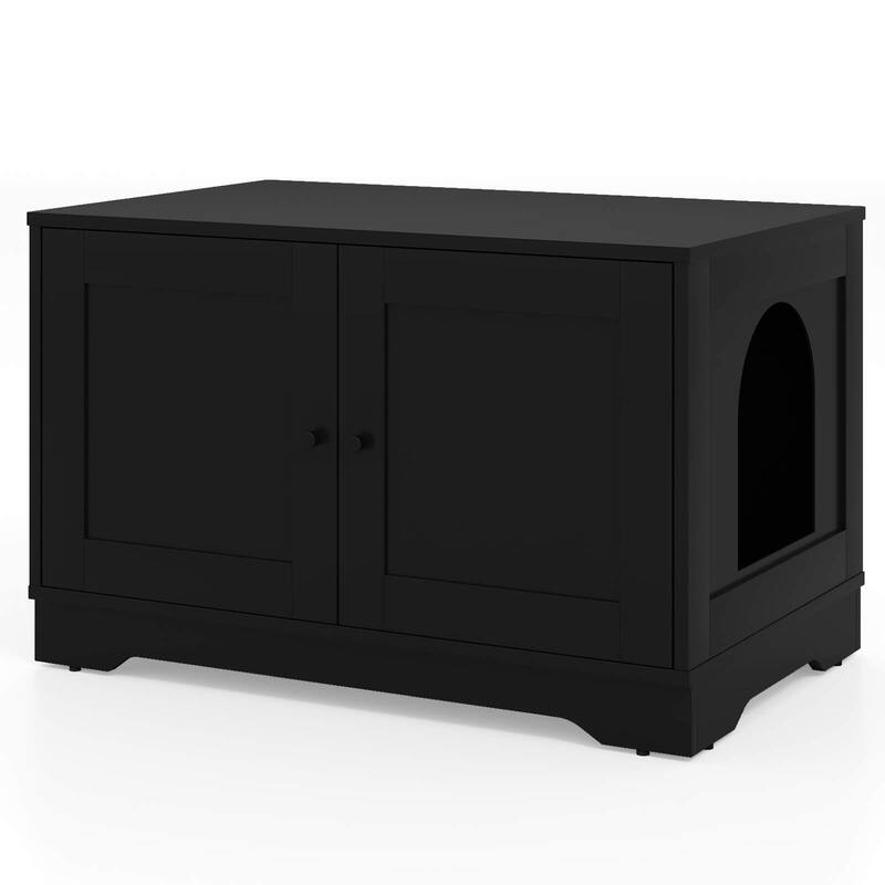 Costway Cat Litter Box Enclosure Furniture with Double Doors Divider - See Details