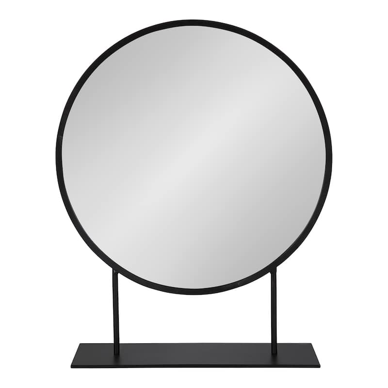 Kate and Laurel Rouen Round Metal Table Mirror - 18x22
