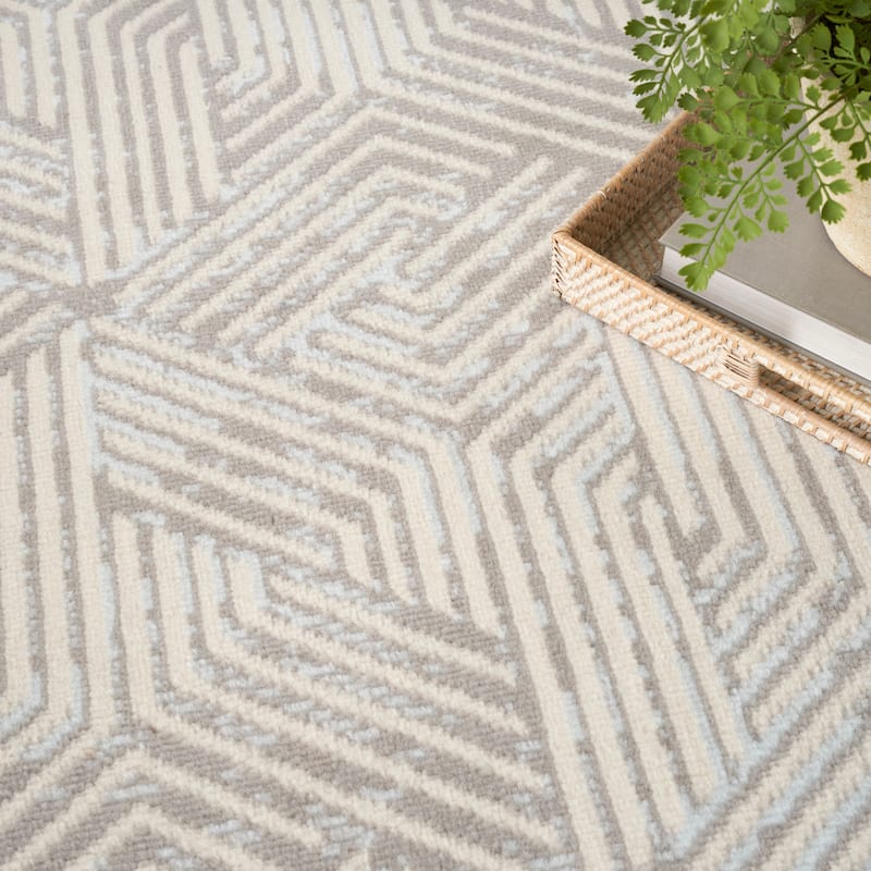Nourison Grafix Indoor Grey Geometric Area Rug