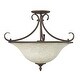 preview thumbnail 2 of 7, Wry Lighting Homestead 3-light Semi-Flush Mount in Rubbed Bronze
