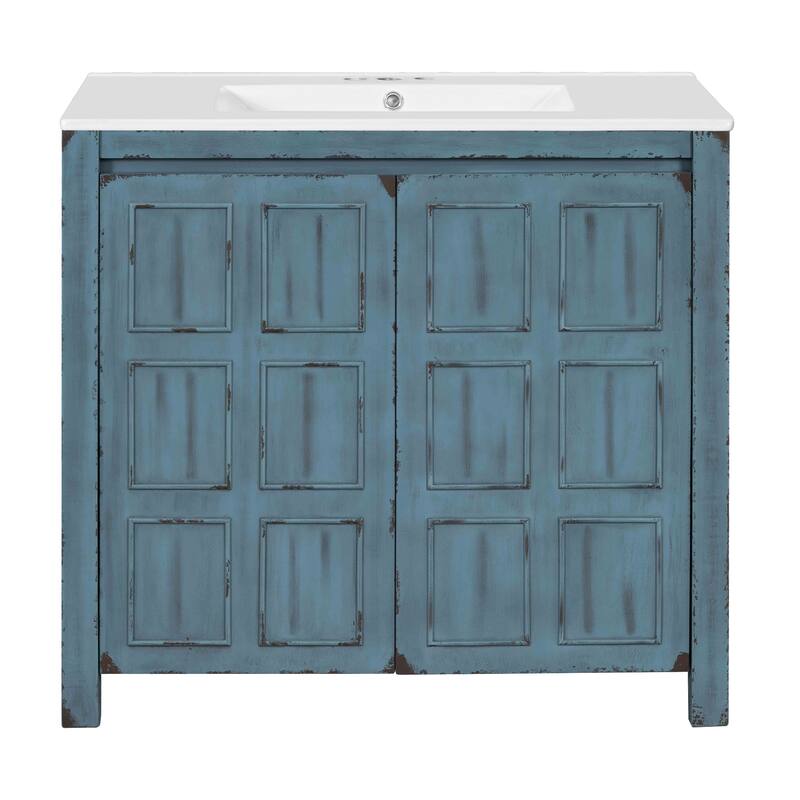 36 " Bathroom Vanity Organizer with Ceramic Sink