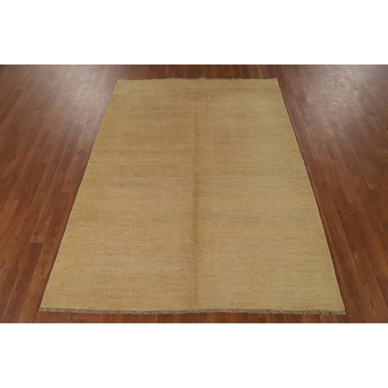 Modern Gabbeh Oriental Rug Handmade Wool Carpet - 4'9"x 6'4"