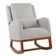 preview thumbnail 5 of 28, Nursery Rocking Chair High Back Armchair with Side Pocket Rubber Wood Legs and Pillow Flannel Chair for Living Room/Bedroom