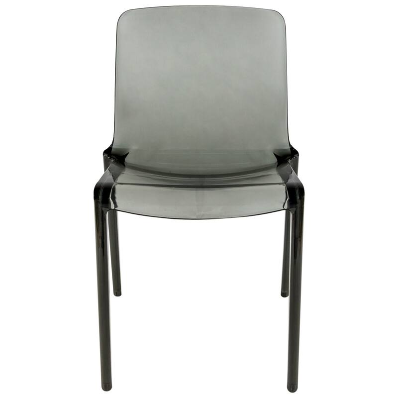 Stackable Acrylic Dining Chair Modern Full Back Transparent Accent Side Chair - Height 32.25", Width 20.5", Depth 21".