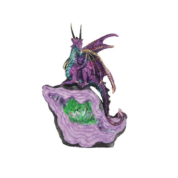 Dragon On LED Purple Crystal Stone Figurine