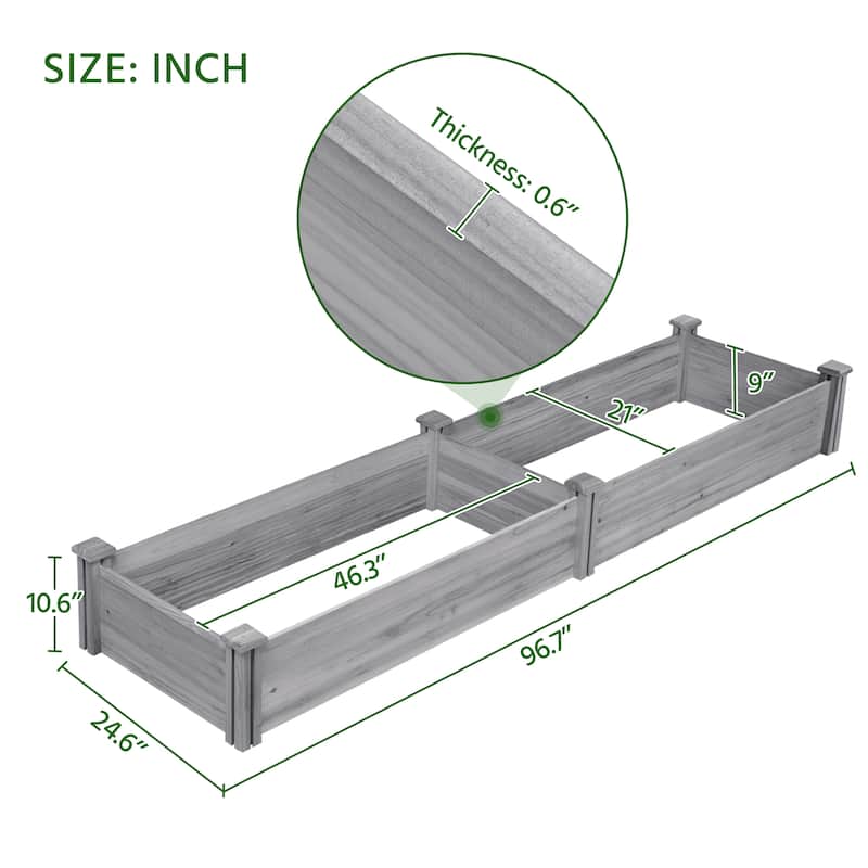 Yaheetech Wooden Raised Garden Bed Planter Box for Garden/Yard