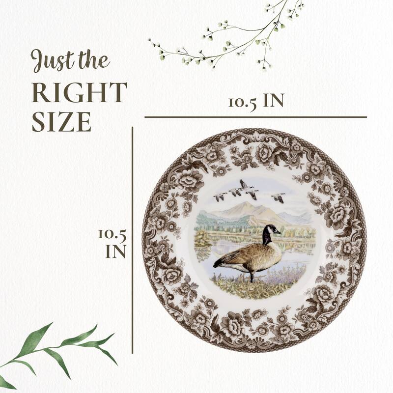 Spode Woodland Dinner Plate Birds Motif - 10.5