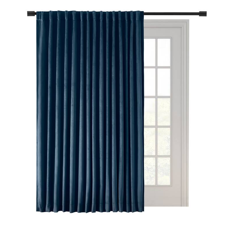 Premium Velvet Blackout Liner Rod Pocket w Back Tab Curtain Double Wide Patio Panel