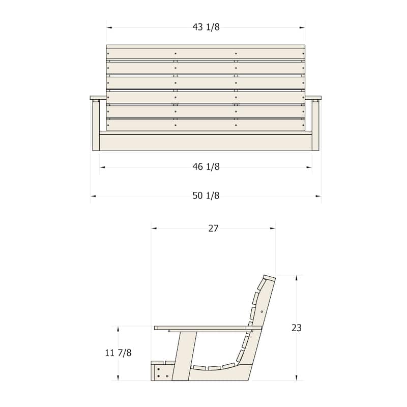 BAHIA VERDE OUTDOORS Riverside Porch Swing 4ft