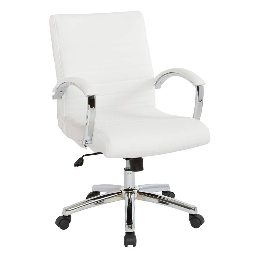 Executive Low Back Faux Leather Chair with Chrome Arms and Base - single