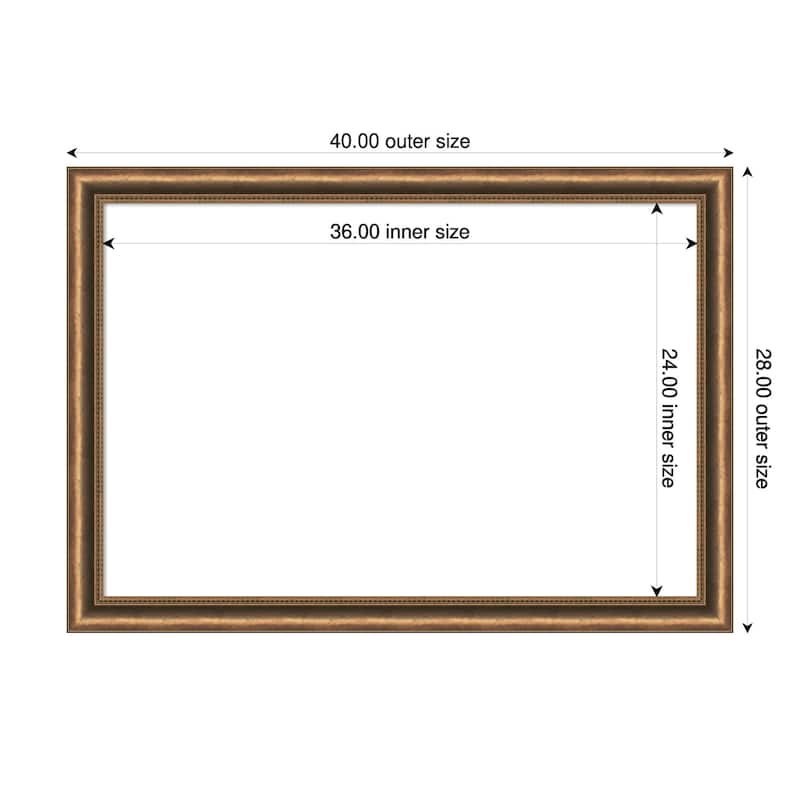 Amanti Art Manhattan Bronze Narrow Framed Dry Erase Magnetic Board - 40 x 28 in