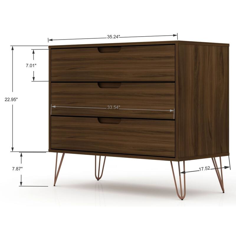 Bandene Mid-century Modern 3-drawer Dresser