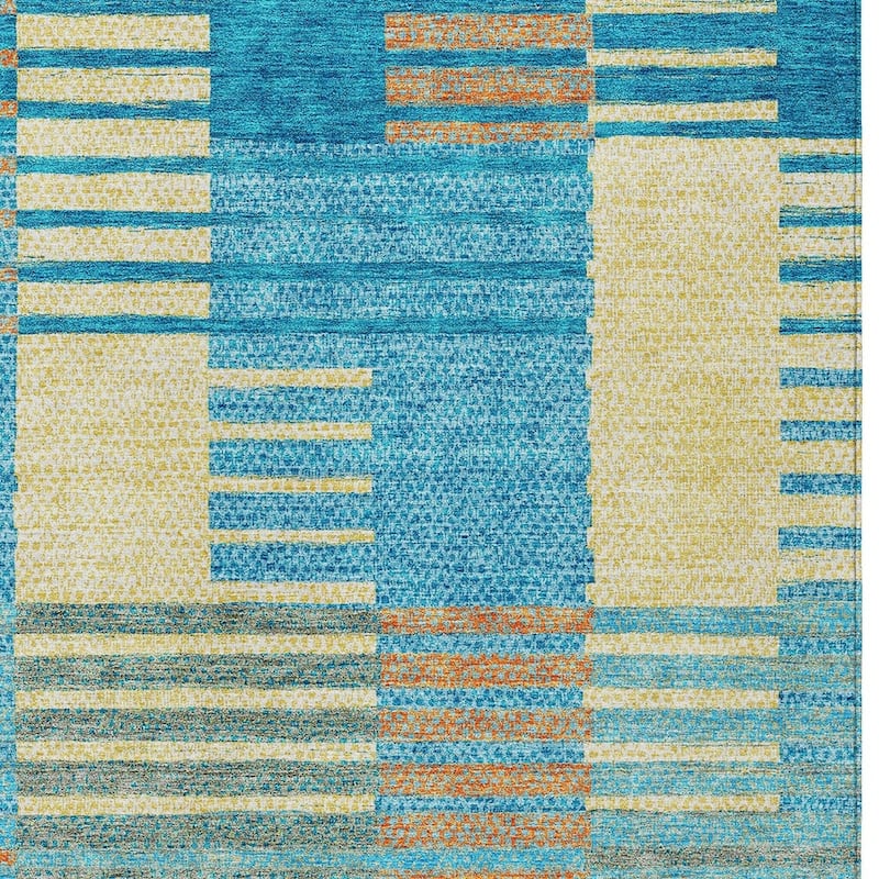 HomeRoots Striped Modern Rectangle Outdoor Rug
