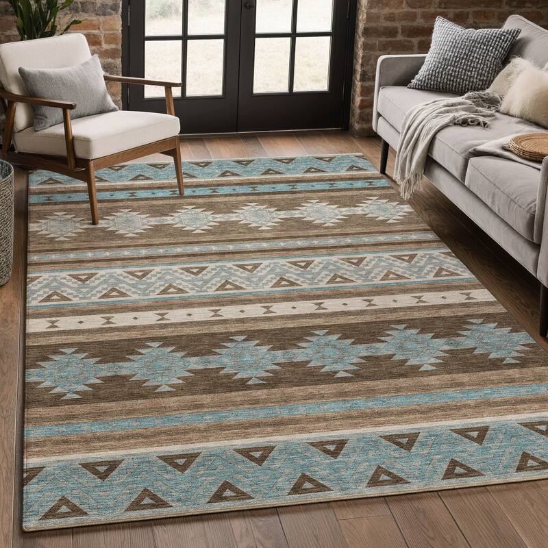 Machine Washable Indoor/ Outdoor Global Heston Chantille Rug