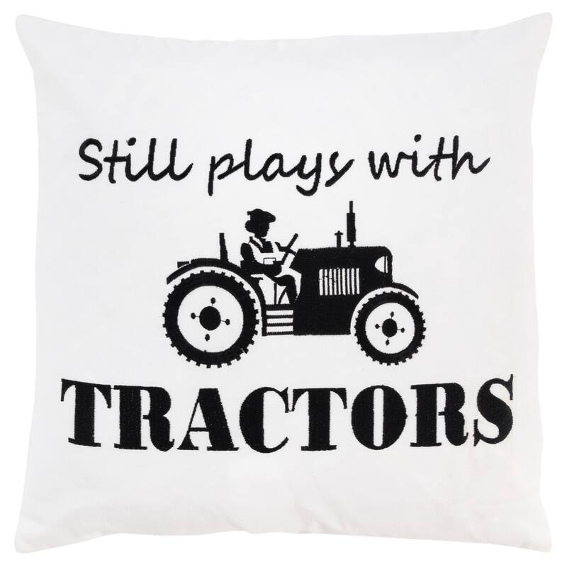 Rizzy Home Still Plays with Tractors Throw Pillow Cover Only